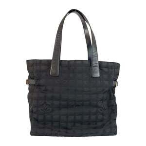 CHANEL New Travel Line Tote Bag with Coco Mark, Black, Gold Hardware, Nylon a...